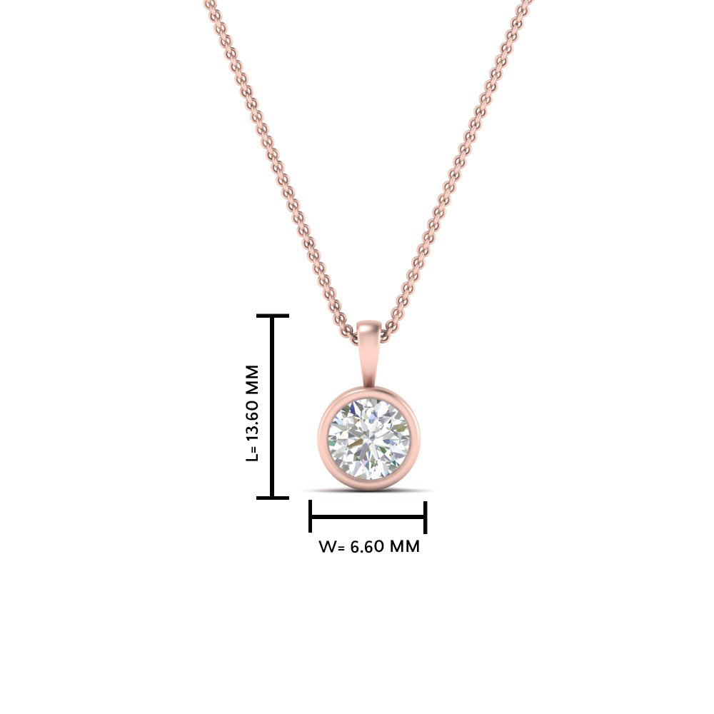 0.25 Ctw To 5 Ctw Round Lab Diamond Bezel Solitaire Pendant For Women 14K Gold