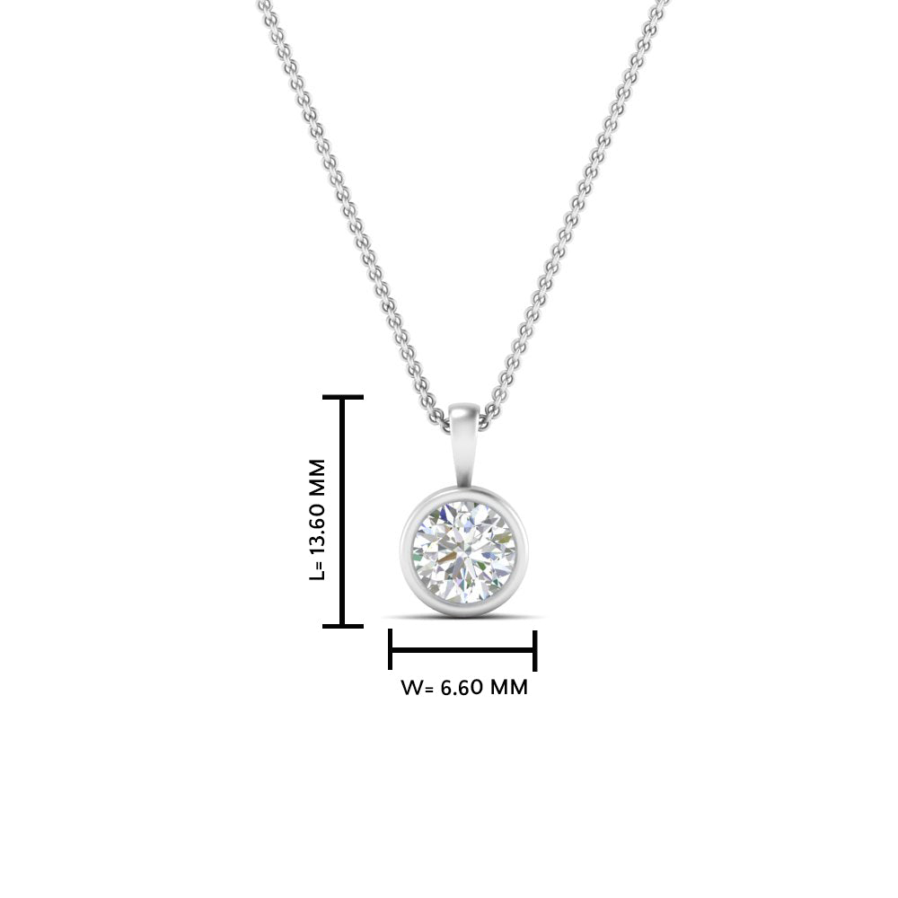 0.25 Ctw To 5 Ctw Round Lab Diamond Bezel Solitaire Pendant For Women 14K Gold