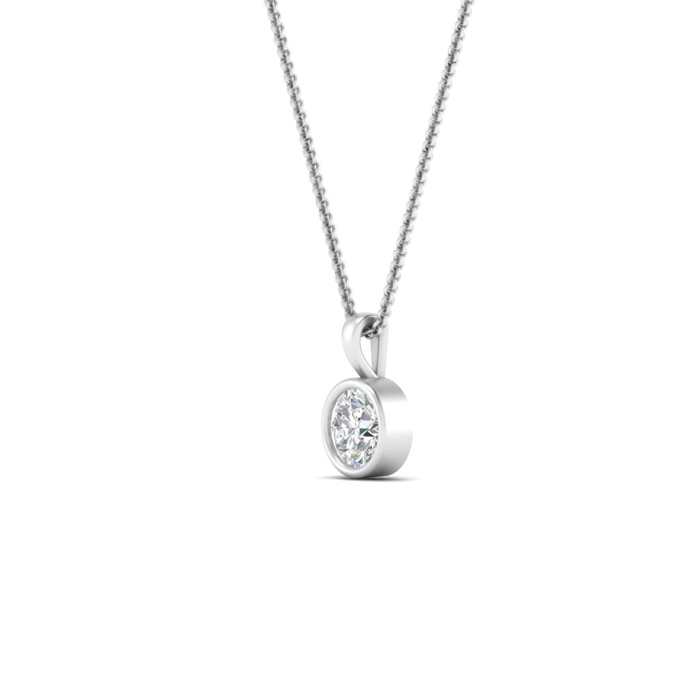 0.25 Ctw To 5 Ctw Round Lab Diamond Bezel Solitaire Pendant For Women 14K Gold