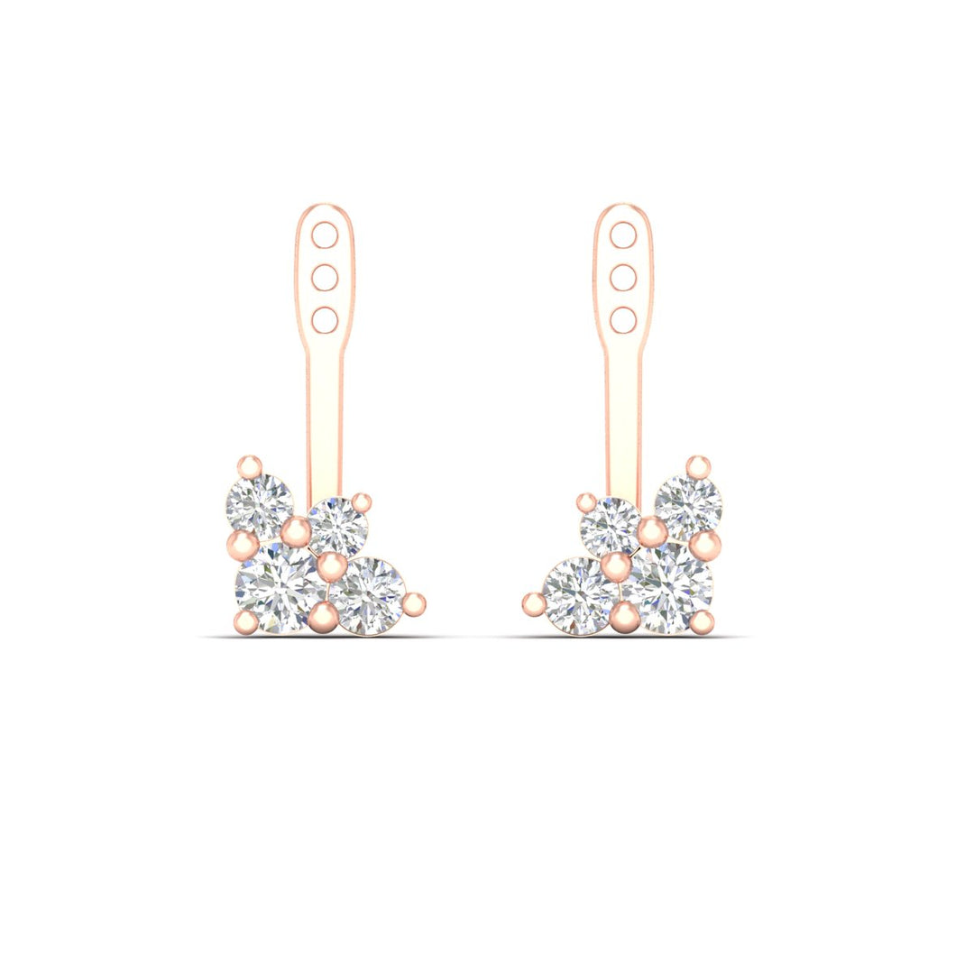 Fancy Color Round Diamond Cluster Earring Jackets for Studs