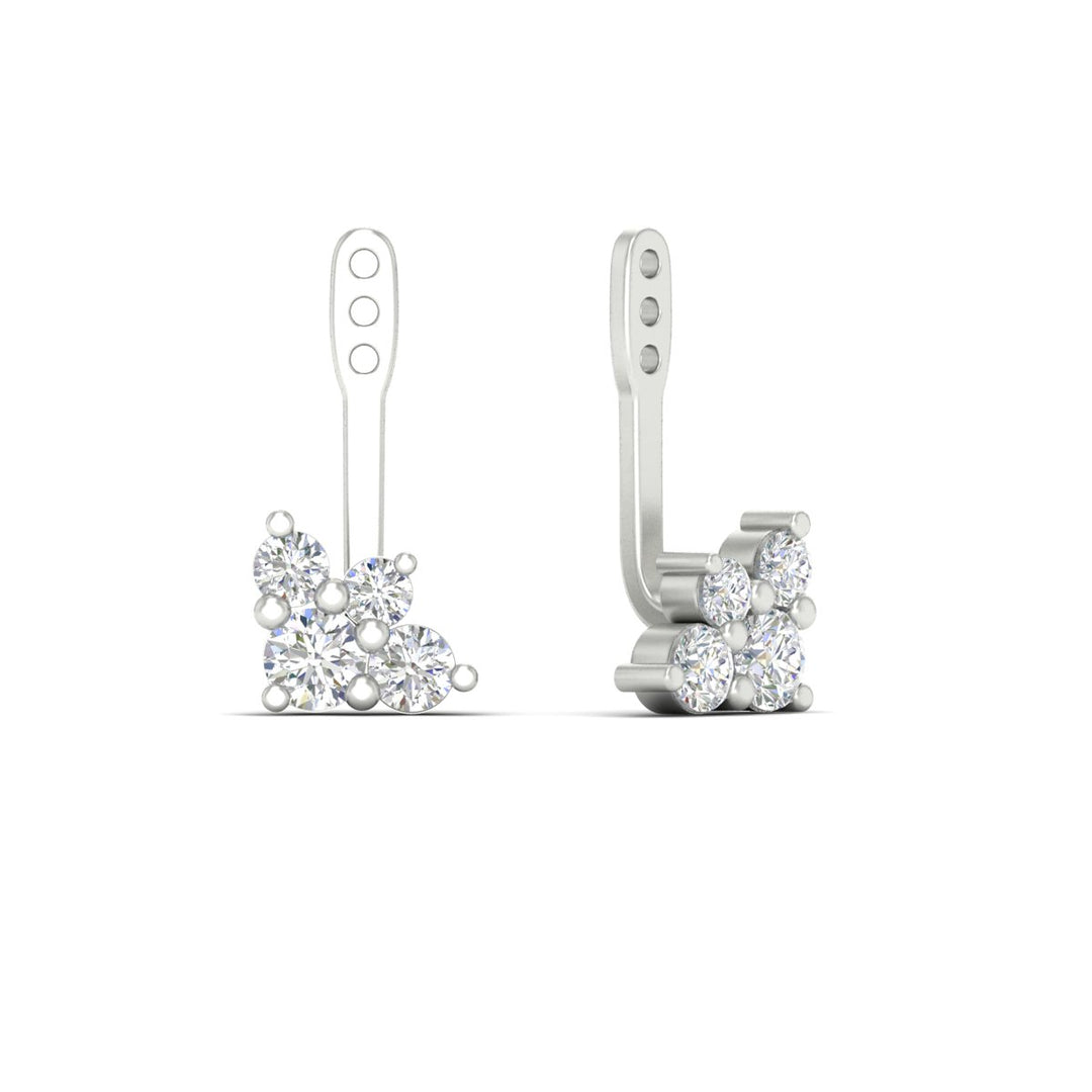 Fancy Color Round Diamond Cluster Earring Jackets for Studs