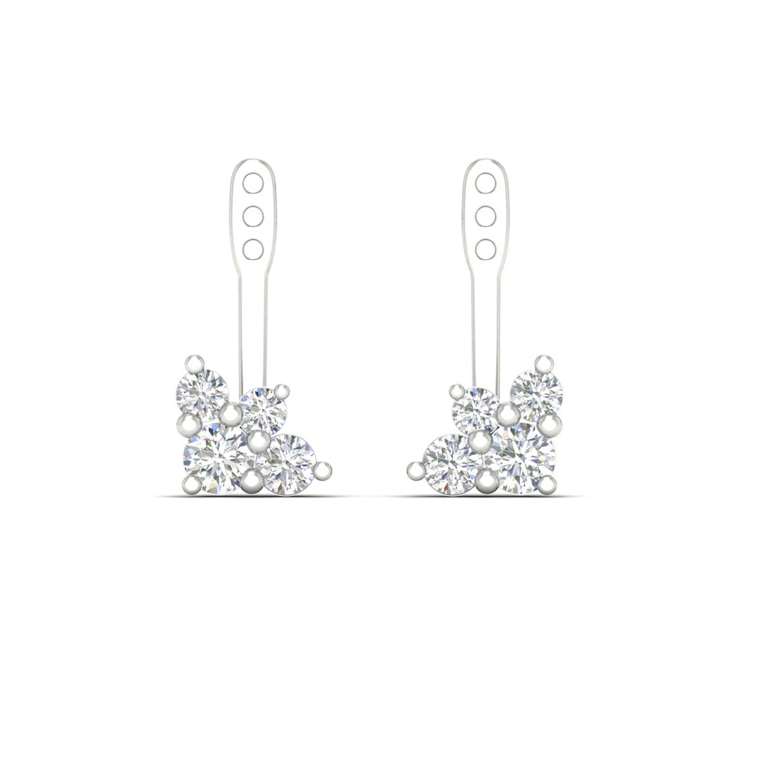 Fancy Color Round Diamond Cluster Earring Jackets for Studs