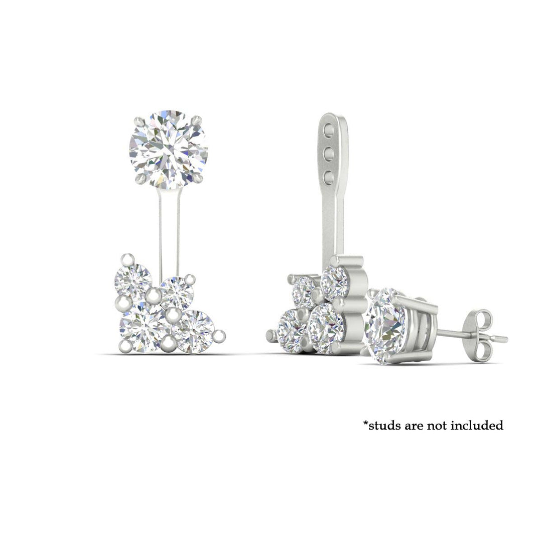 Fancy Color Round Diamond Cluster Earring Jackets for Studs