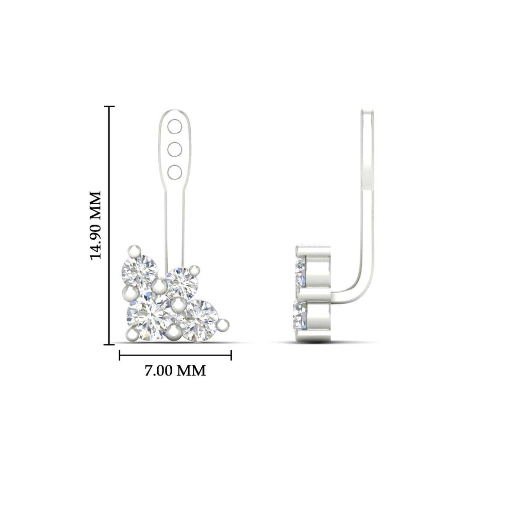 Fancy Color Round Diamond Cluster Earring Jackets for Studs