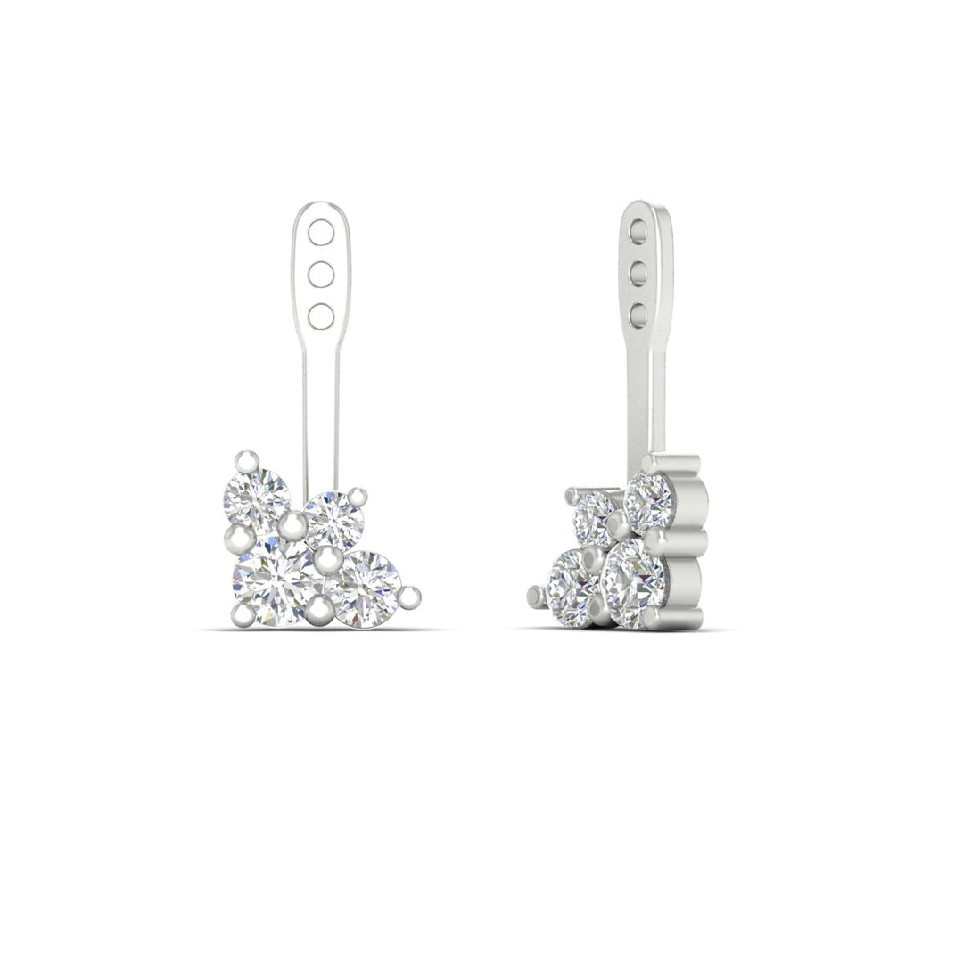 Fancy Color Round Diamond Cluster Earring Jackets for Studs
