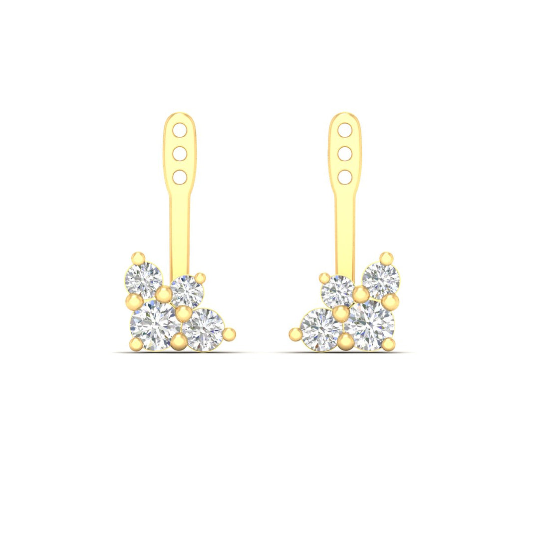 Fancy Color Round Diamond Cluster Earring Jackets for Studs
