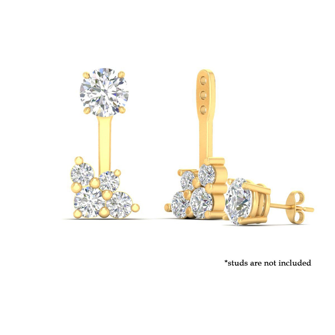 Fancy Color Round Diamond Cluster Earring Jackets for Studs