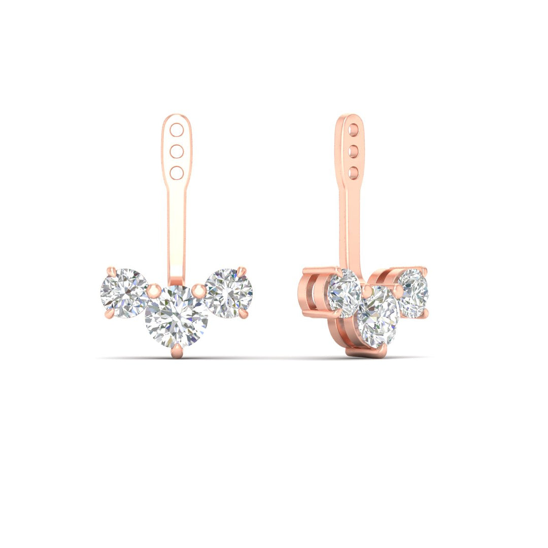 Lab Fancy Colored Round Diamond Tree Earring Jackets