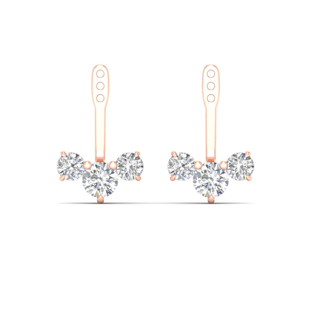 Lab Fancy Colored Round Diamond Tree Earring Jackets