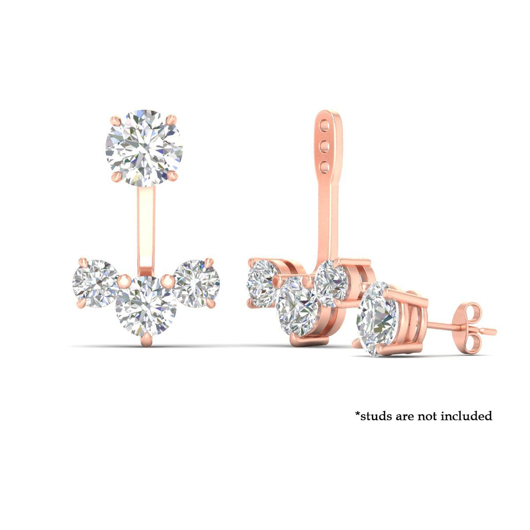 Lab Fancy Colored Round Diamond Tree Earring Jackets