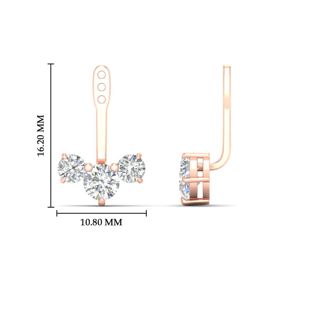 Lab Fancy Colored Round Diamond Tree Earring Jackets