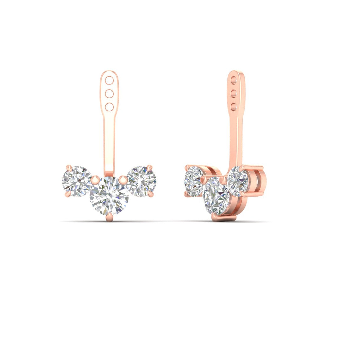 Lab Fancy Colored Round Diamond Tree Earring Jackets