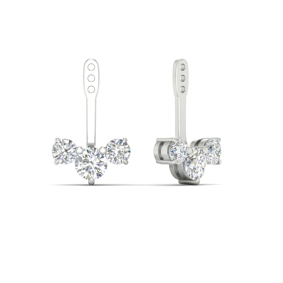 Lab Fancy Colored Round Diamond Tree Earring Jackets