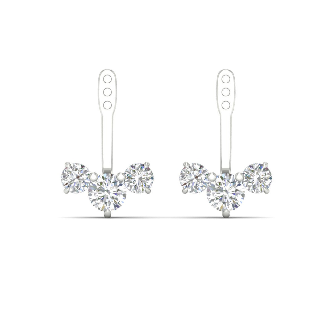Lab Fancy Colored Round Diamond Tree Earring Jackets