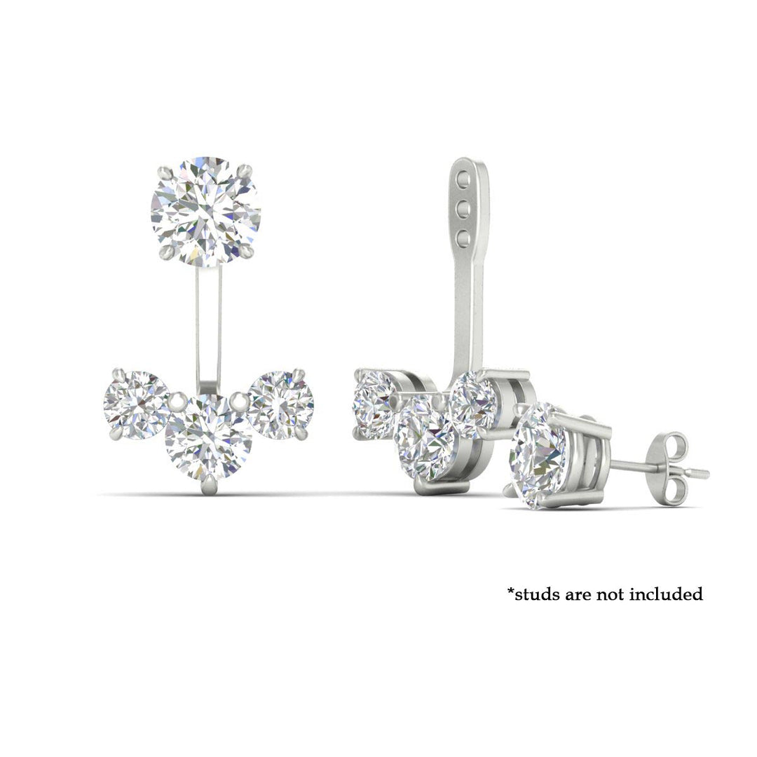 Lab Fancy Colored Round Diamond Tree Earring Jackets