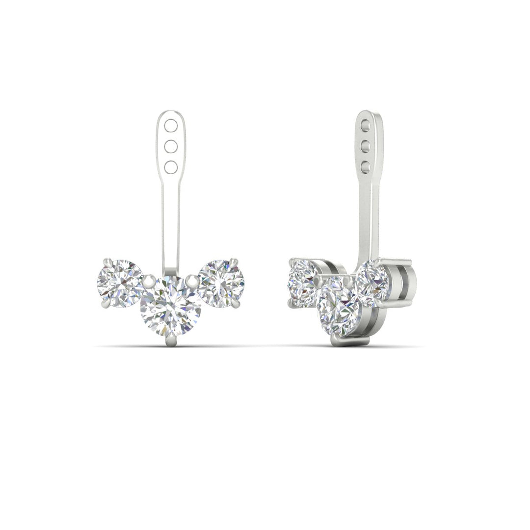 Lab Fancy Colored Round Diamond Tree Earring Jackets