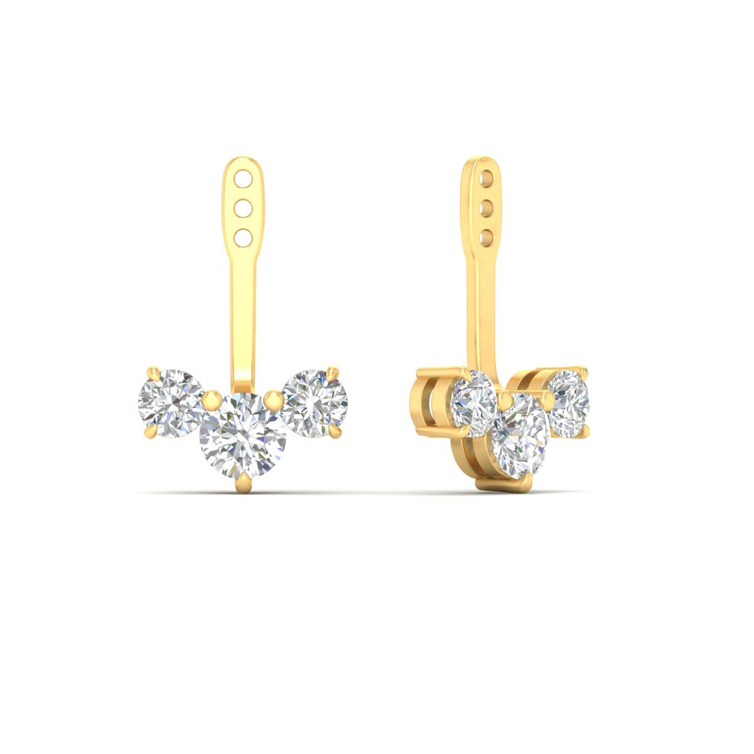 Lab Fancy Colored Round Diamond Tree Earring Jackets