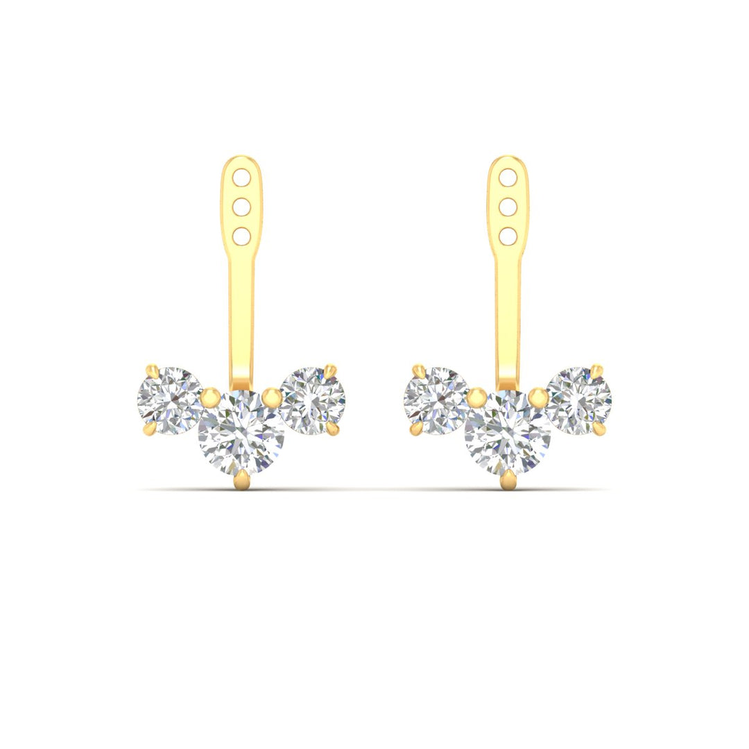 Lab Fancy Colored Round Diamond Tree Earring Jackets