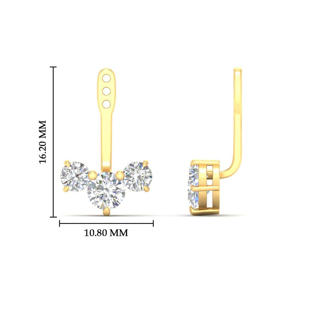 Lab Fancy Colored Round Diamond Tree Earring Jackets