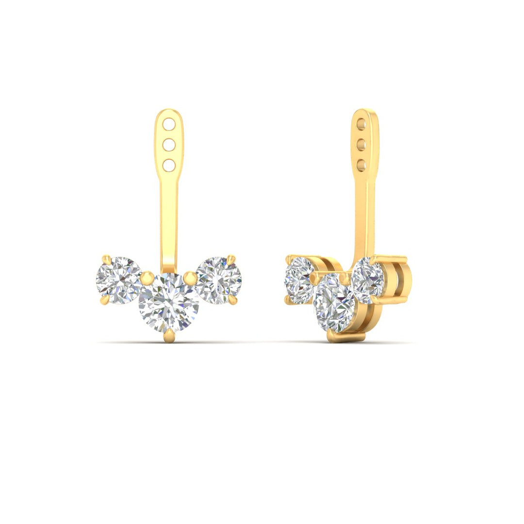 Lab Fancy Colored Round Diamond Tree Earring Jackets