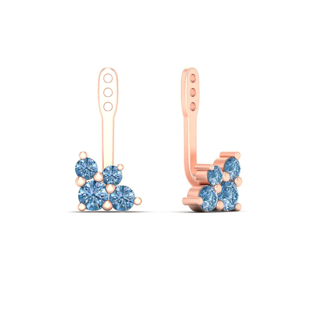 Fancy Color Round Diamond Cluster Earring Jackets for Studs