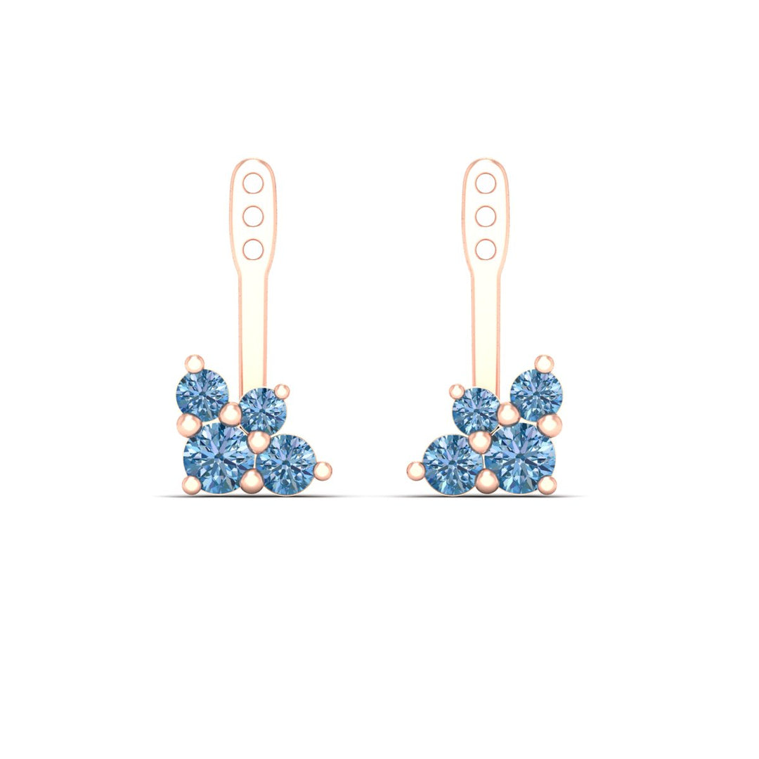 Fancy Color Round Diamond Cluster Earring Jackets for Studs