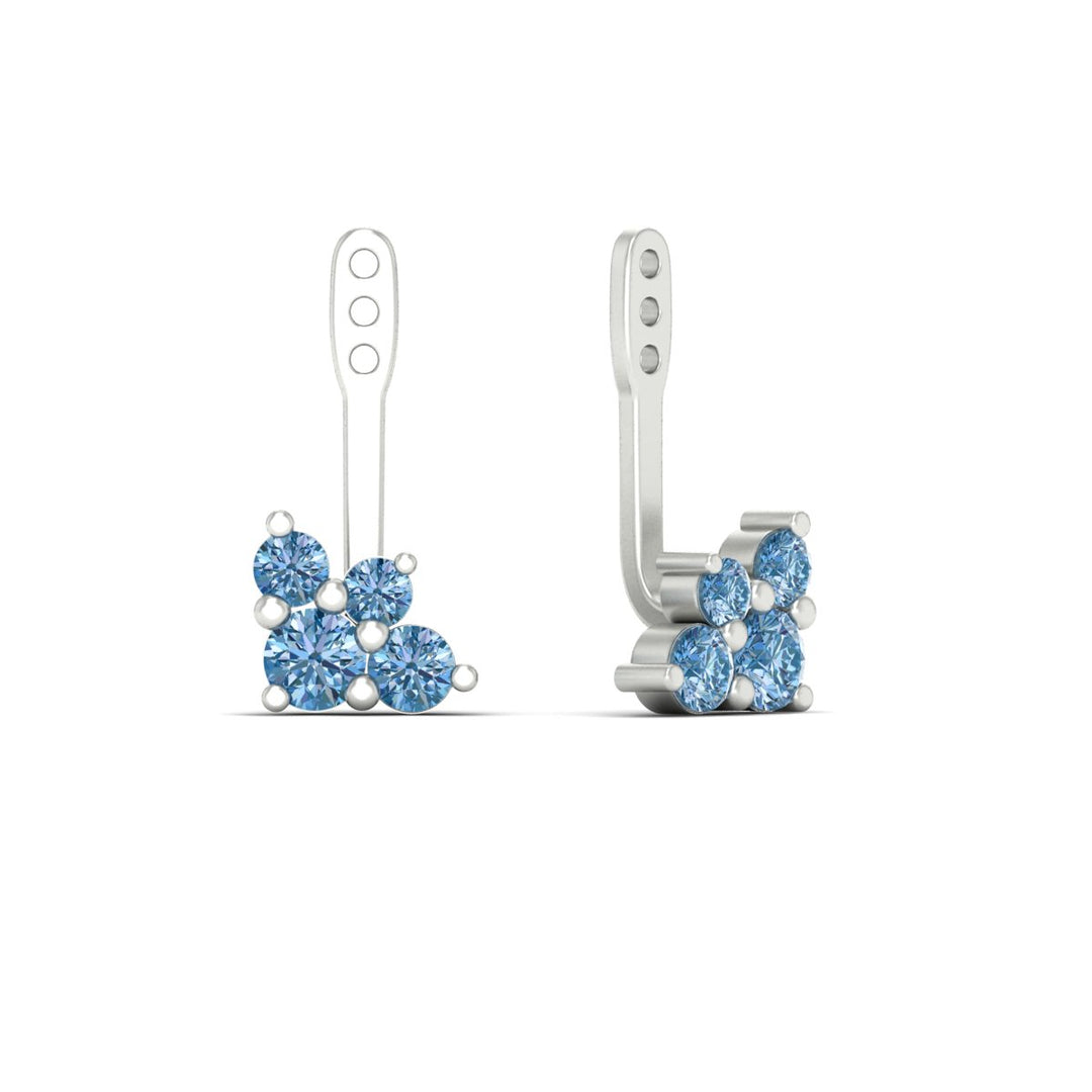 Fancy Color Round Diamond Cluster Earring Jackets for Studs