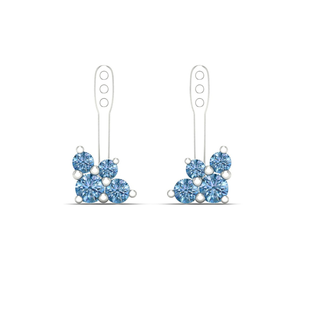 Fancy Color Round Diamond Cluster Earring Jackets for Studs