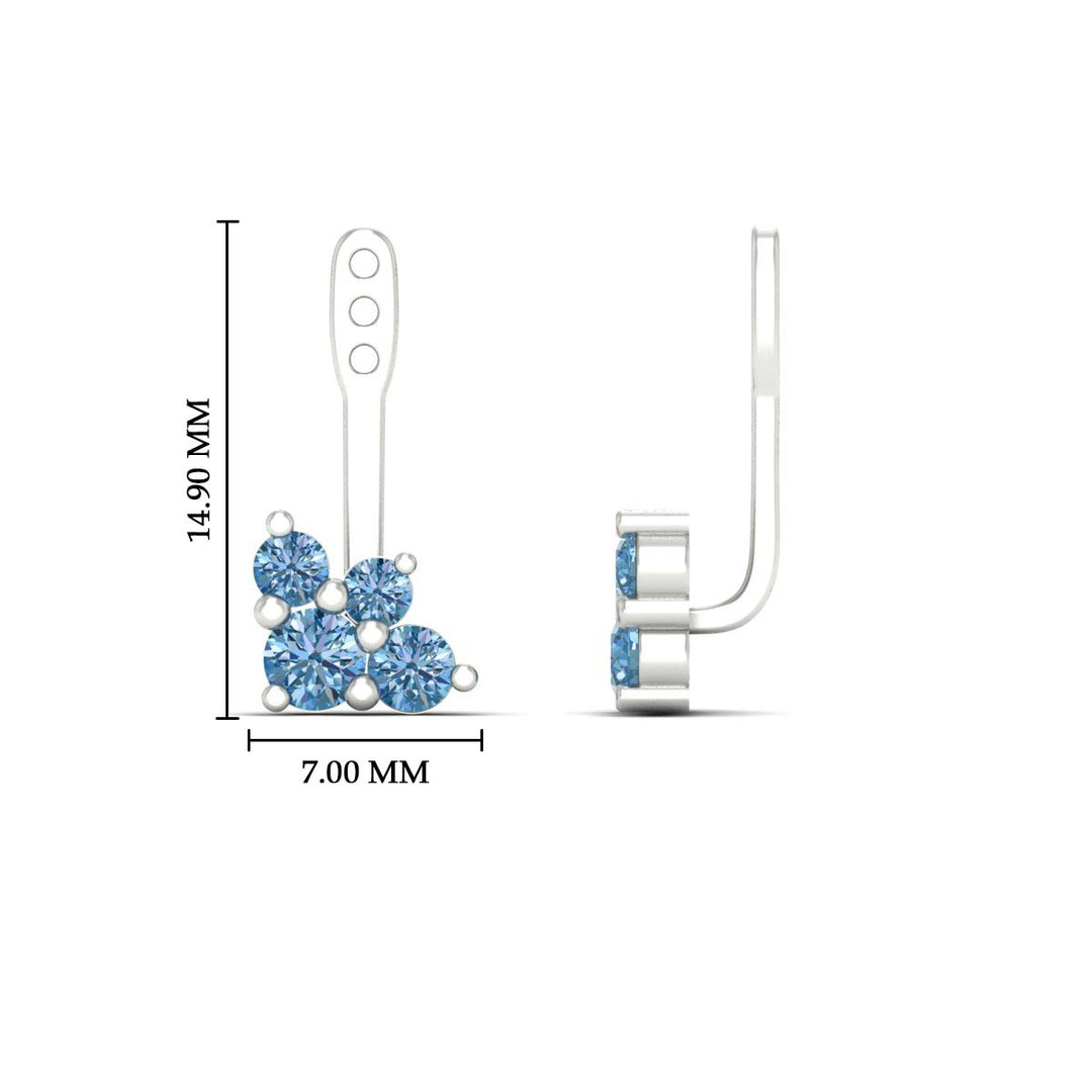 Fancy Color Round Diamond Cluster Earring Jackets for Studs