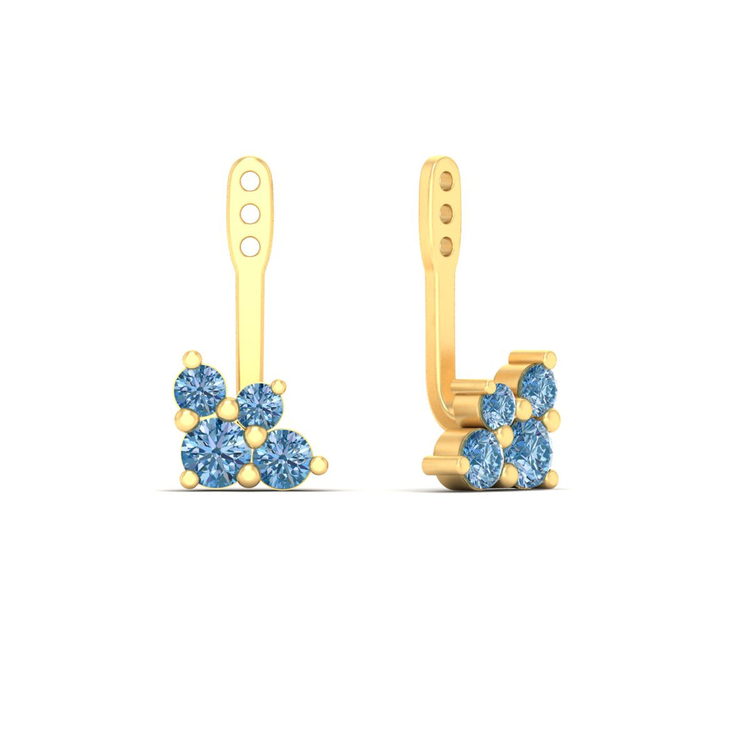 Fancy Color Round Diamond Cluster Earring Jackets for Studs