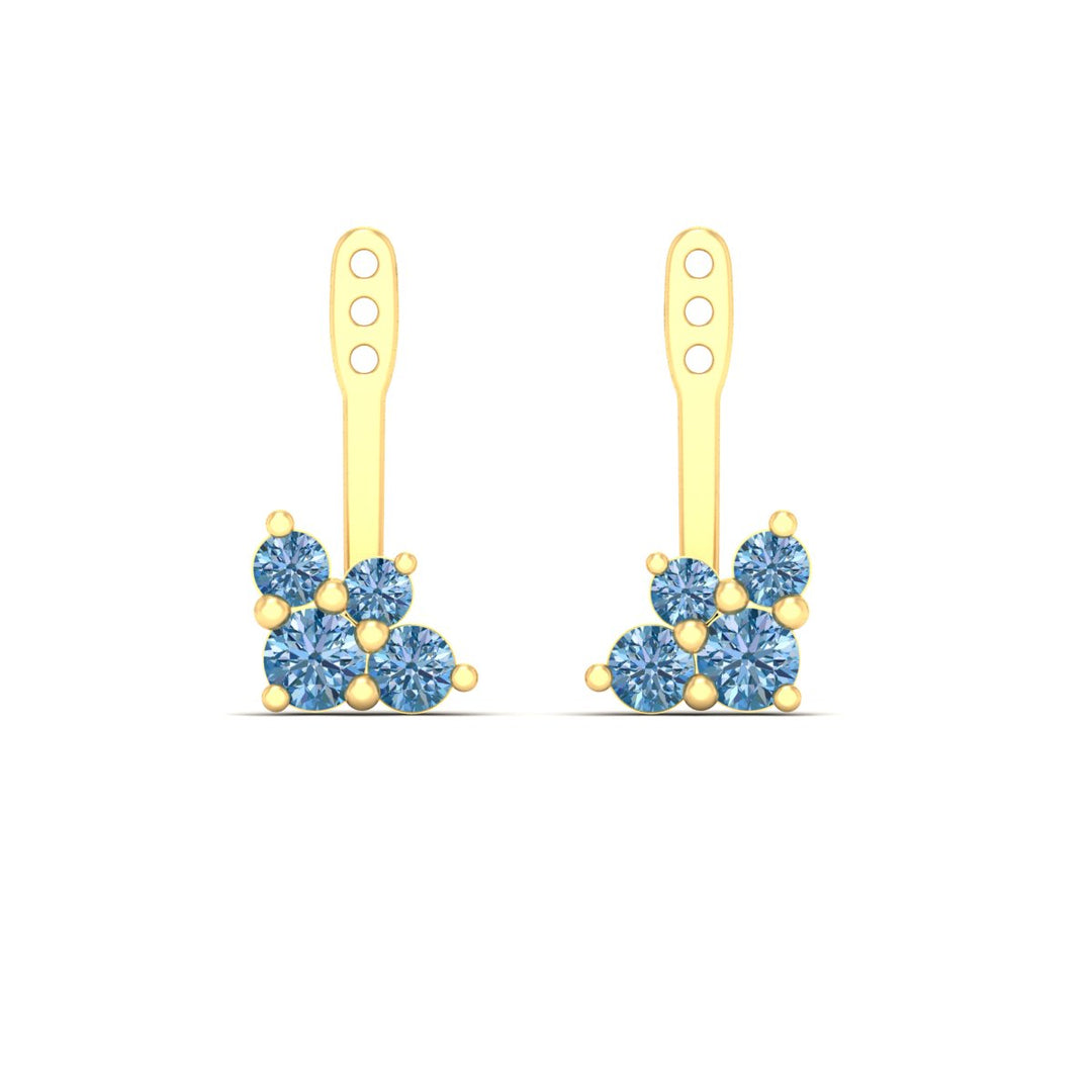 Fancy Color Round Diamond Cluster Earring Jackets for Studs