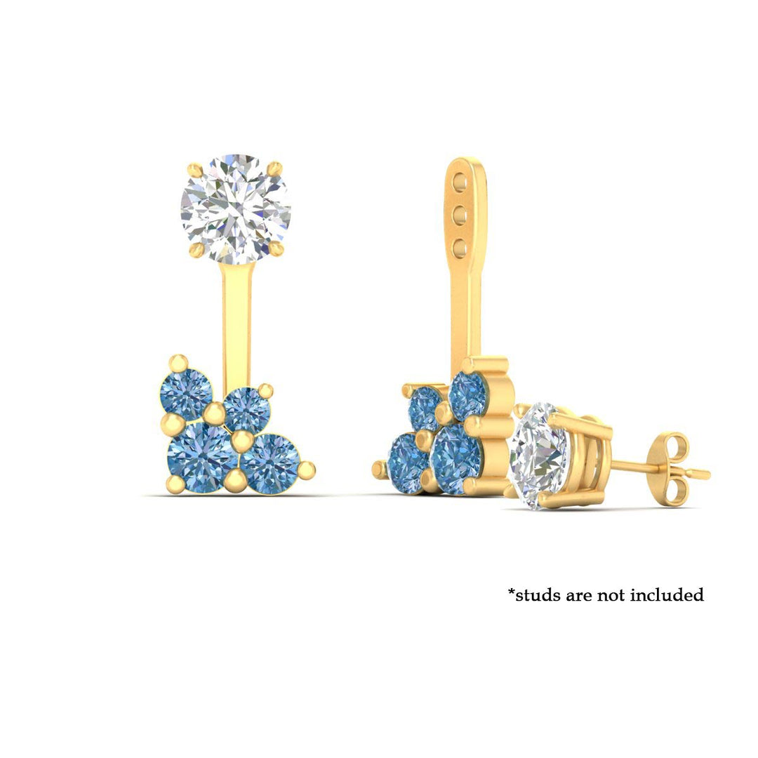 Fancy Color Round Diamond Cluster Earring Jackets for Studs
