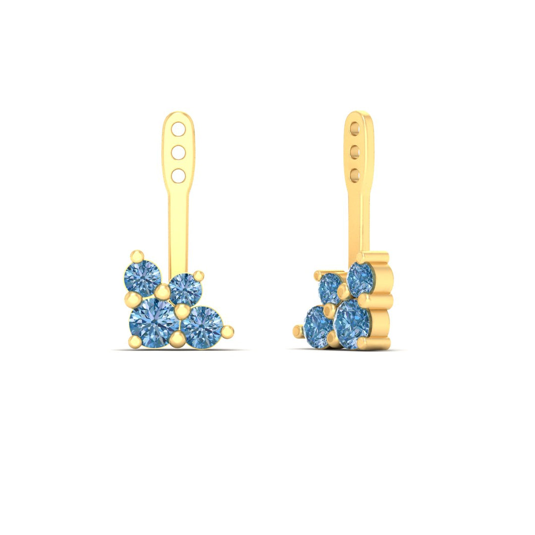 Fancy Color Round Diamond Cluster Earring Jackets for Studs