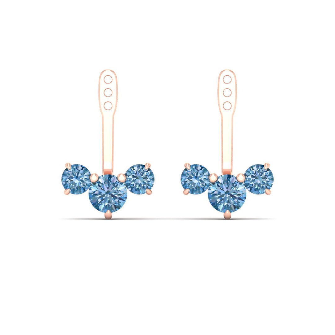 Lab Fancy Colored Round Diamond Tree Earring Jackets