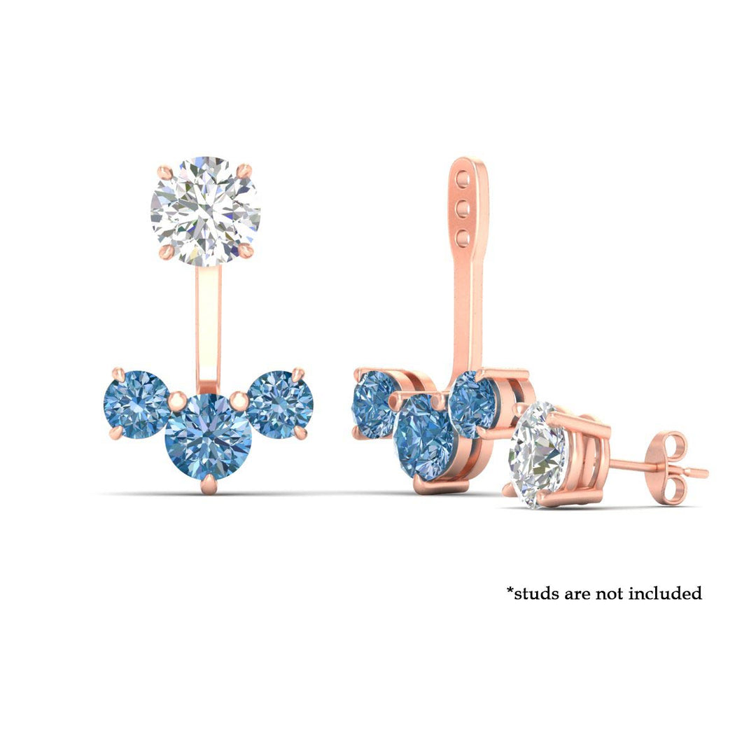 Lab Fancy Colored Round Diamond Tree Earring Jackets