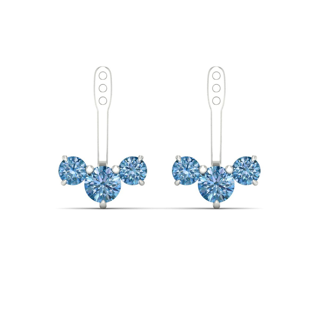 Lab Fancy Colored Round Diamond Tree Earring Jackets