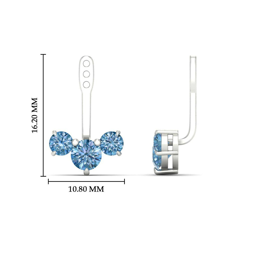 Lab Fancy Colored Round Diamond Tree Earring Jackets