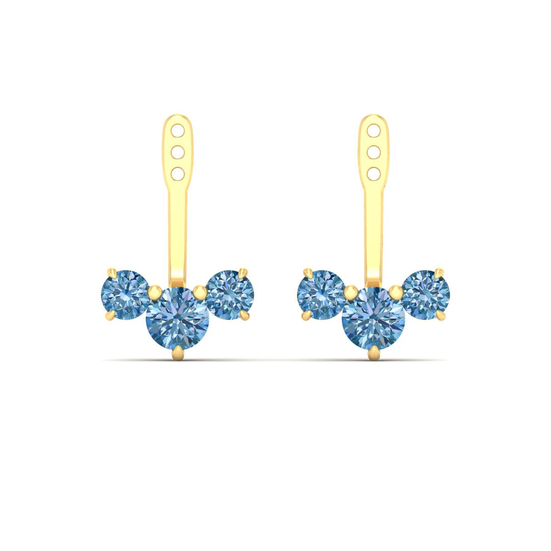 Lab Fancy Colored Round Diamond Tree Earring Jackets
