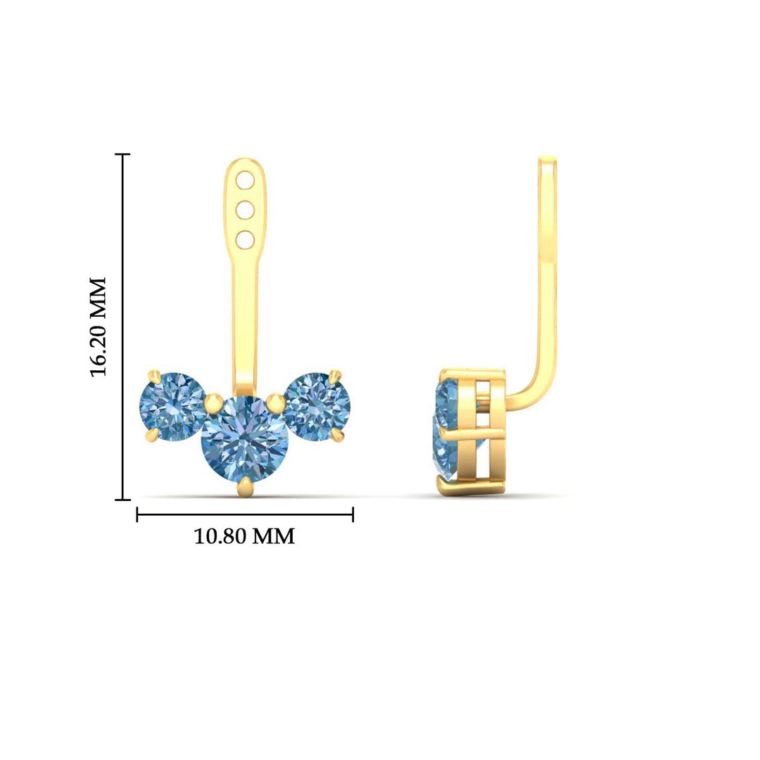 Lab Fancy Colored Round Diamond Tree Earring Jackets