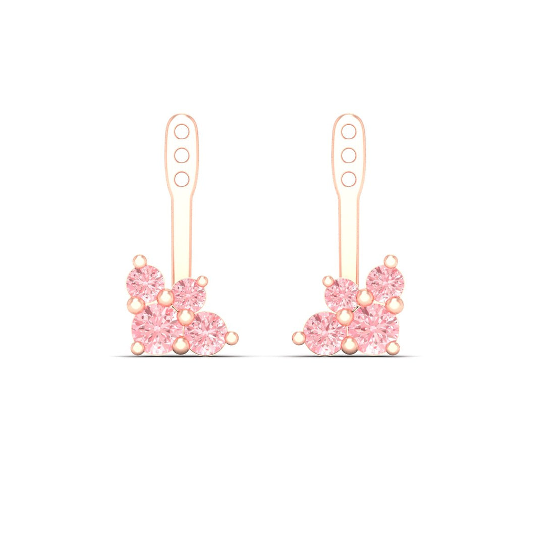 Fancy Color Round Diamond Cluster Earring Jackets for Studs
