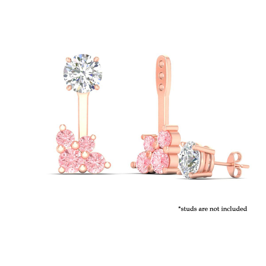 Fancy Color Round Diamond Cluster Earring Jackets for Studs