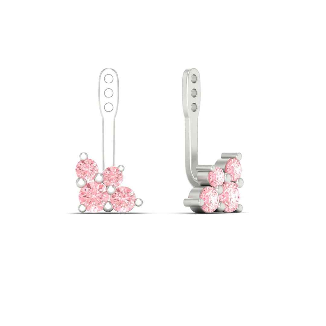 Fancy Color Round Diamond Cluster Earring Jackets for Studs