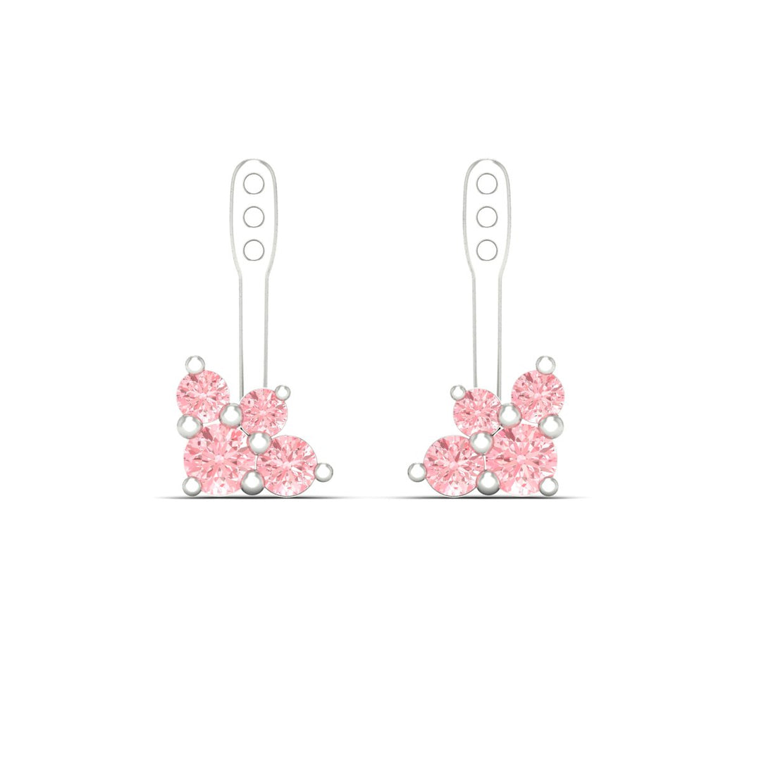 Fancy Color Round Diamond Cluster Earring Jackets for Studs