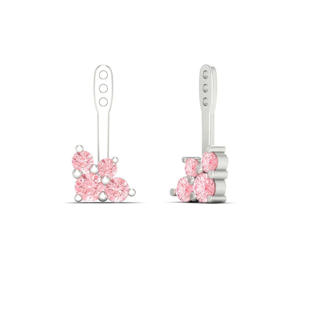 Fancy Color Round Diamond Cluster Earring Jackets for Studs