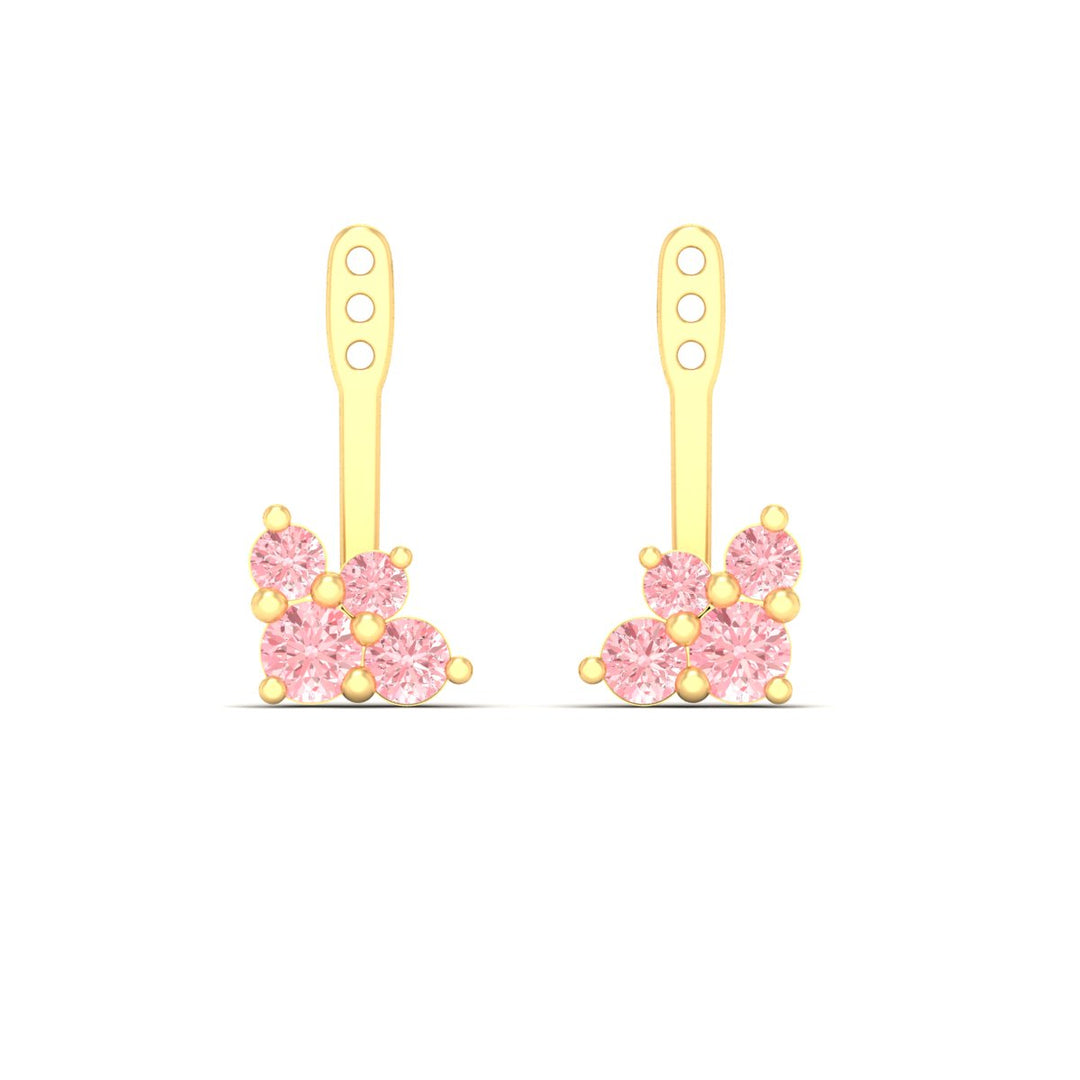 Fancy Color Round Diamond Cluster Earring Jackets for Studs