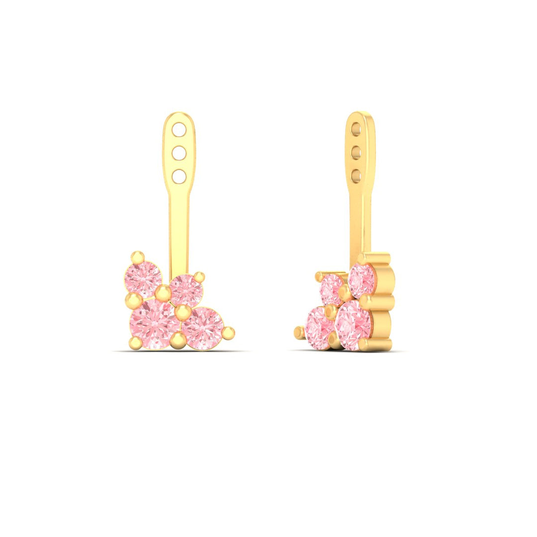 Fancy Color Round Diamond Cluster Earring Jackets for Studs