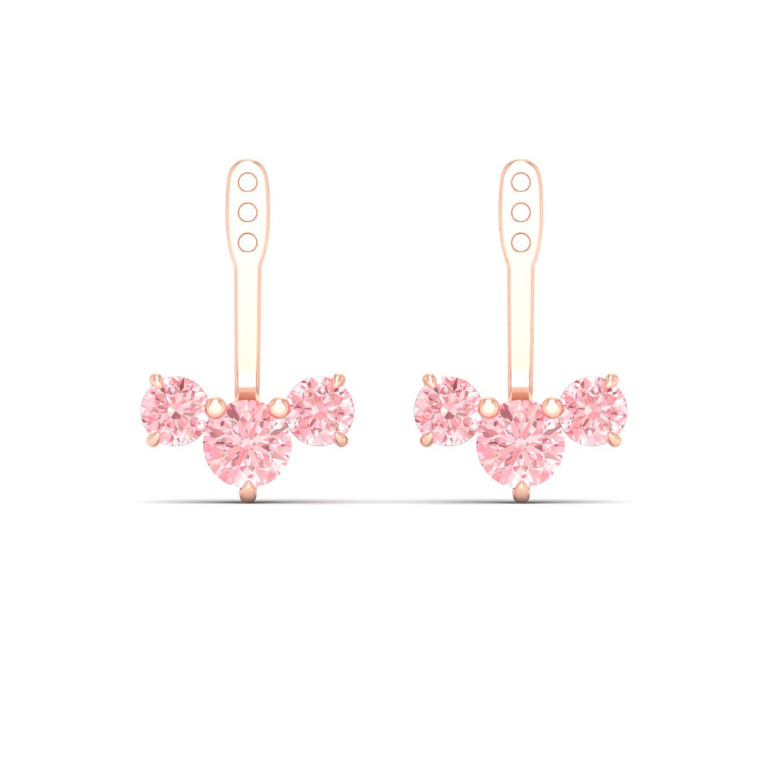 Lab Fancy Colored Round Diamond Tree Earring Jackets