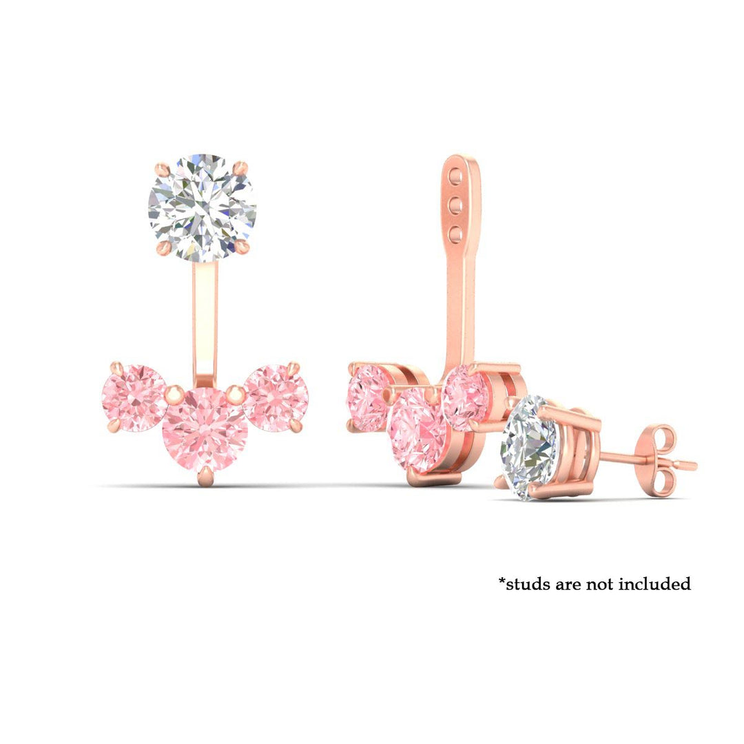 Lab Fancy Colored Round Diamond Tree Earring Jackets