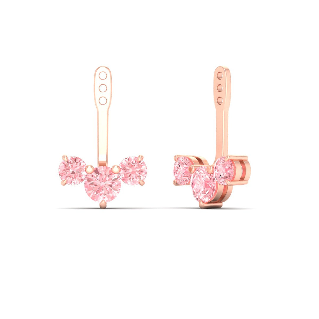 Lab Fancy Colored Round Diamond Tree Earring Jackets