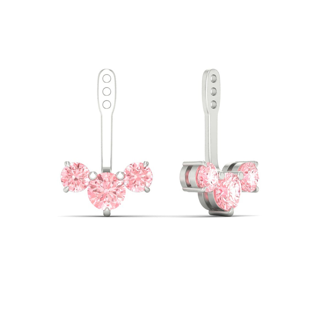 Lab Fancy Colored Round Diamond Tree Earring Jackets
